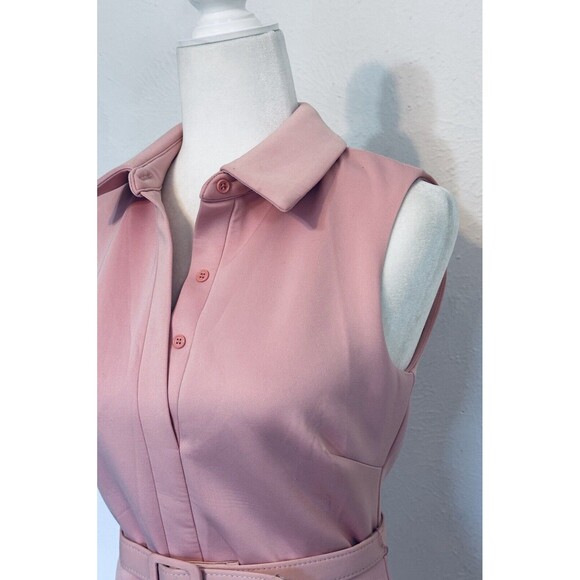 Badgley Mischka Size 2 Peony Sheath Dress Collared Lined Career Old Money - Picture 6 of 15